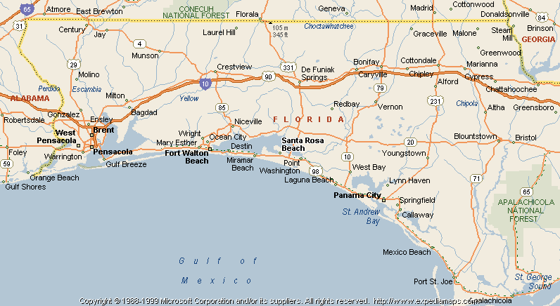 Map of Santa Rosa Beach